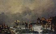 Andreas Achenbach Ufer des zugefrorenen Meeres (Winterlandschaft) Spain oil painting artist